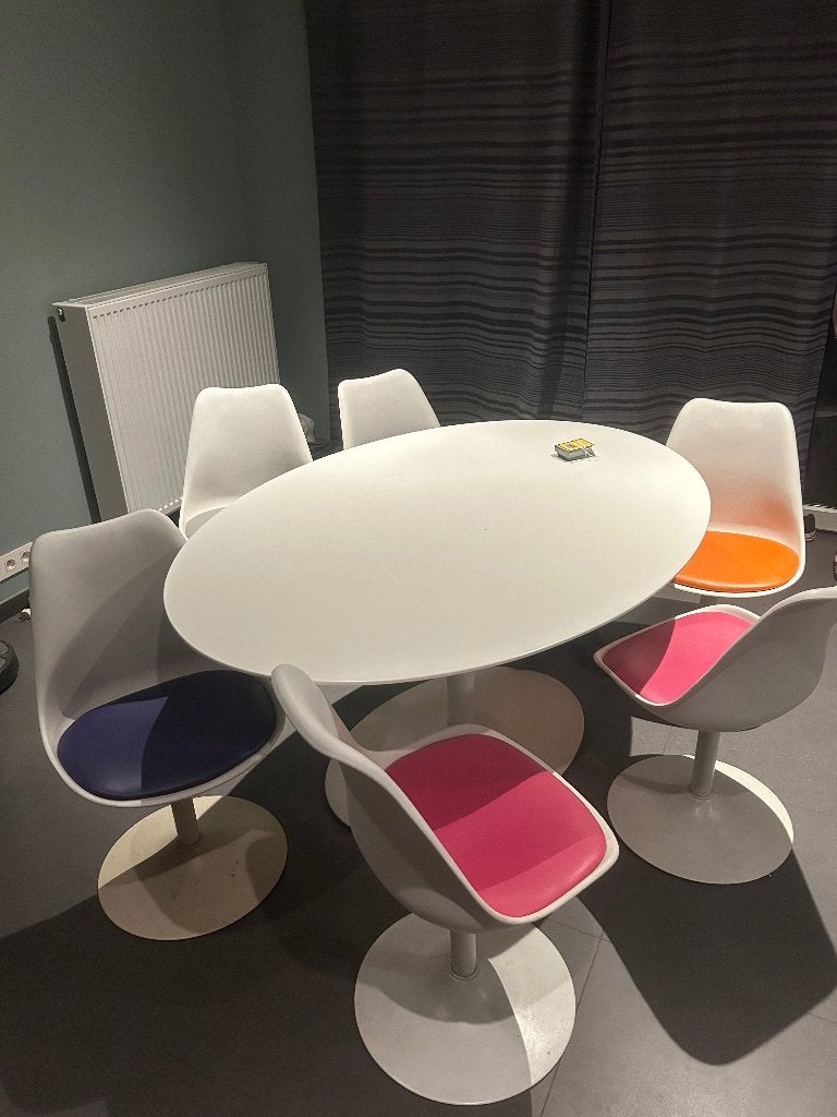 Tafel + stoelen, Huis en Inrichting, Tafels | Eettafels, Ophalen, 100 tot 150 cm, Zo goed als nieuw, Vijf personen of meer