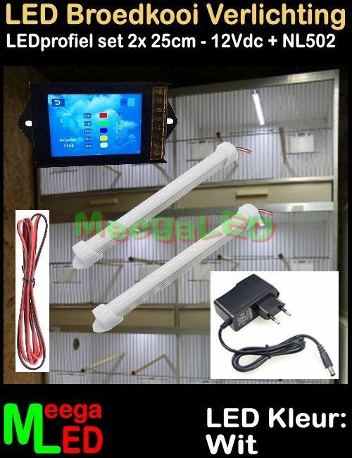 LED profiel strip NL502 SET 2x 25cm Broedkooi Kweekkooi, Ophalen of Verzenden, Nieuw, Aluminium, Broedkooi of Kweekkooi
