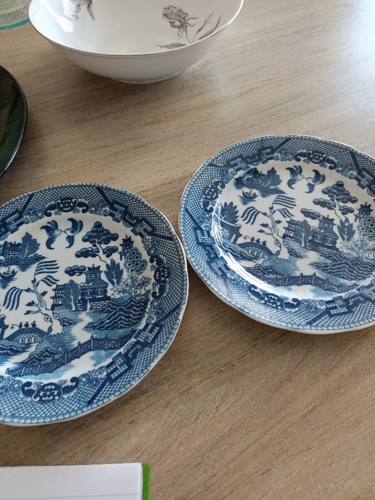 Blue willow borden, Antiek en Kunst, Ophalen