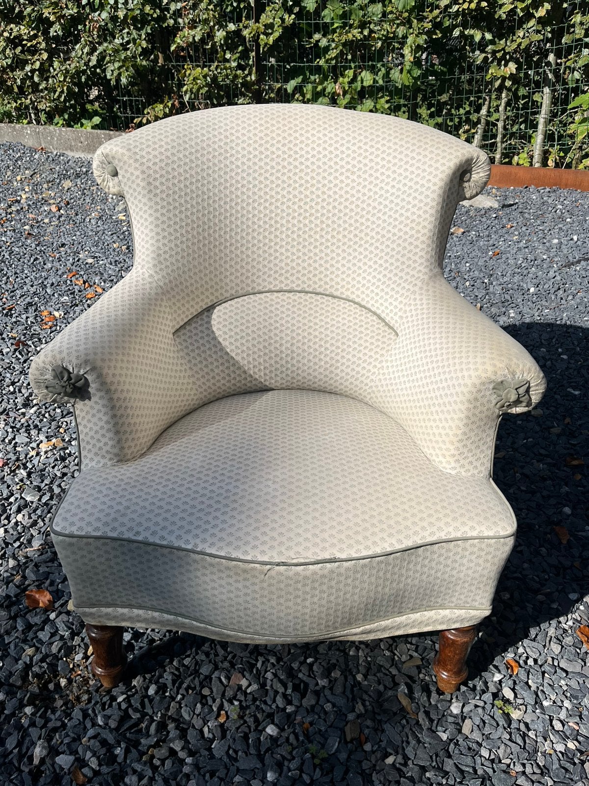 Fauteuil ancien style victorien vers 1900, Maison & Meubles, Moins de 75 cm, Victorien, Bois, Enlèvement