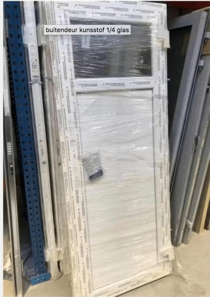 buitendeur kunsstof 1/4 glas, Ophalen, Gebruikt, Glas, Buitendeur