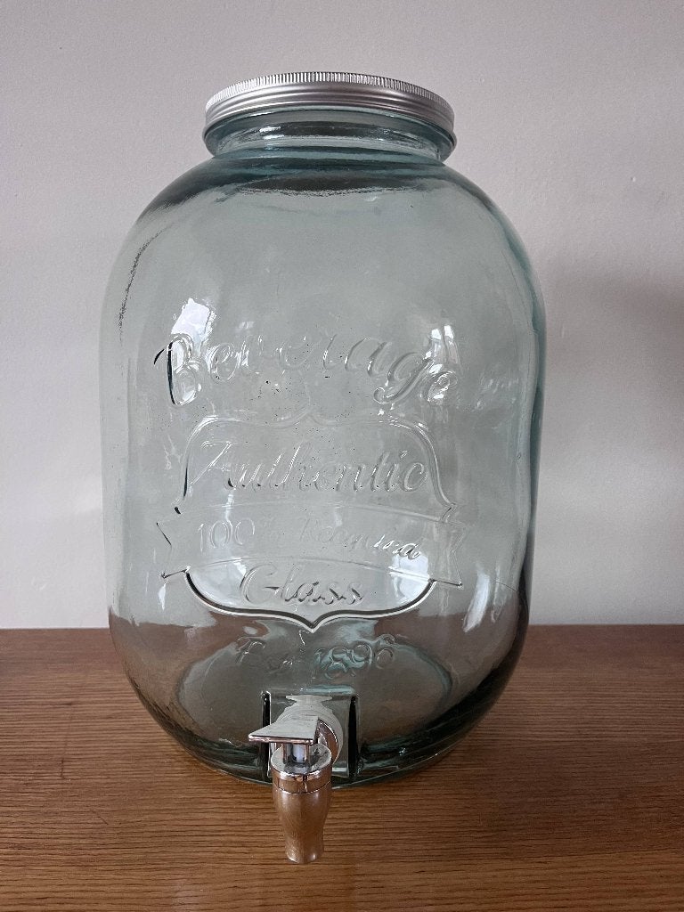 Grote glazen drankdispenser / tap, Verzamelen, Ophalen, Zo goed als nieuw