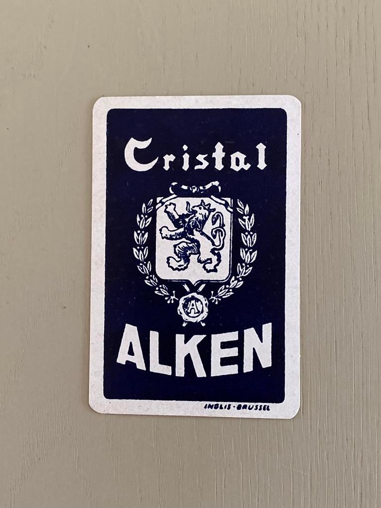 Oude speelkaart brouwerij CRISTAL ALKEN, Ophalen of Verzenden, Zo goed als nieuw, Speelkaart(en)