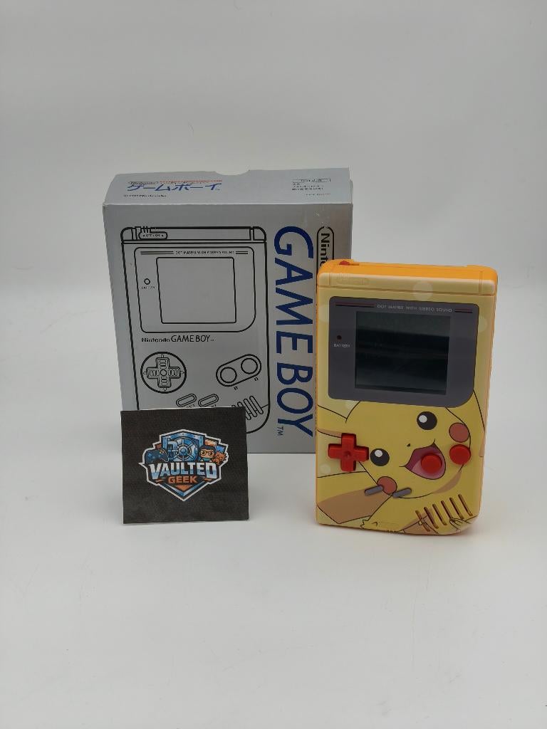 Nintendo Game Boy DMG IPS USB-C Pikachu custom mod, Ophalen of Verzenden, Refurbished, Game Boy Classic