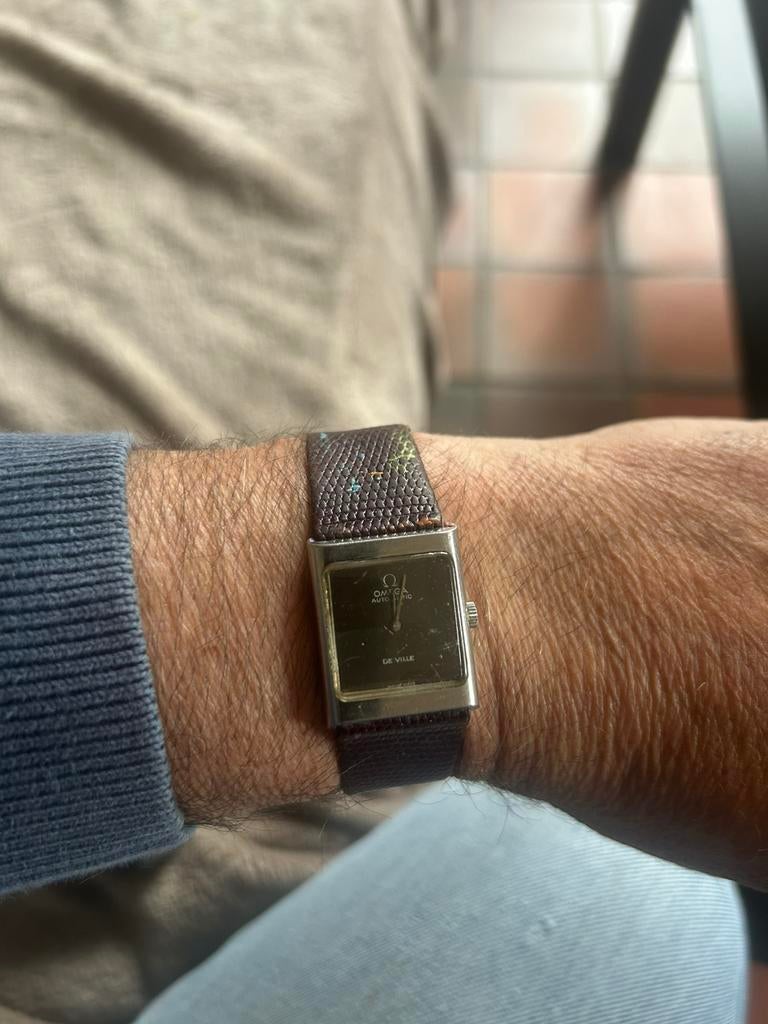 Omega De Ville automatic vintage — werkt, Handtassen en Accessoires, Horloges | Dames, Gebruikt, Polshorloge, Overige merken, Overige materialen