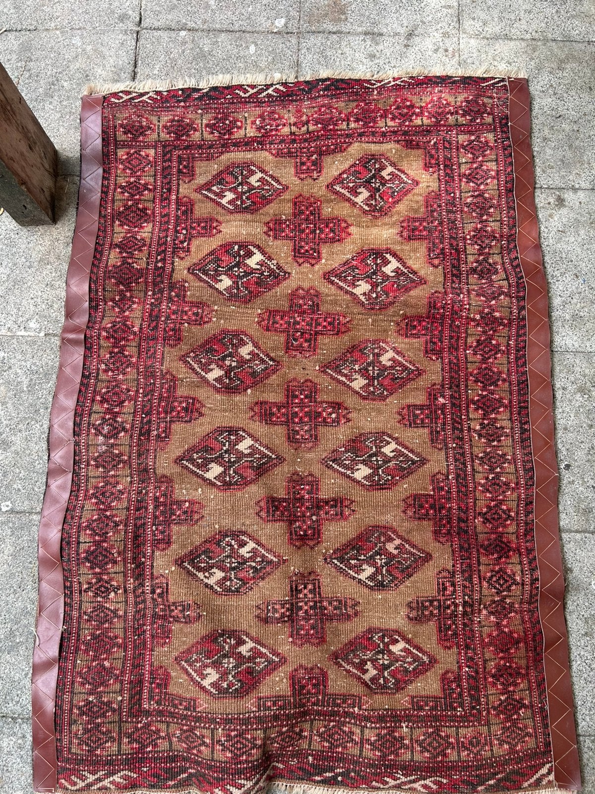 Oud oosters tapijt — handgeknoopt — geometrische patronen, Ophalen