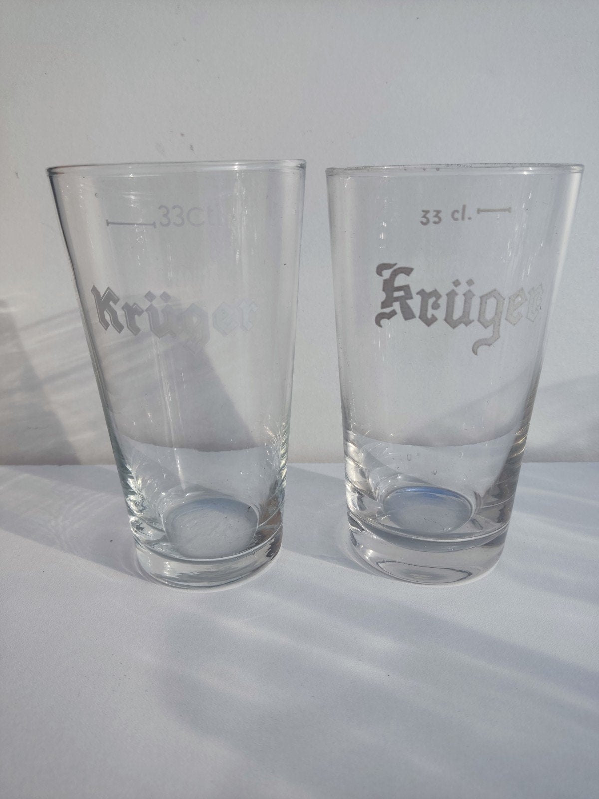 2 verres de bière Krüger, Enlèvement, Comme neuf, Verre à bière