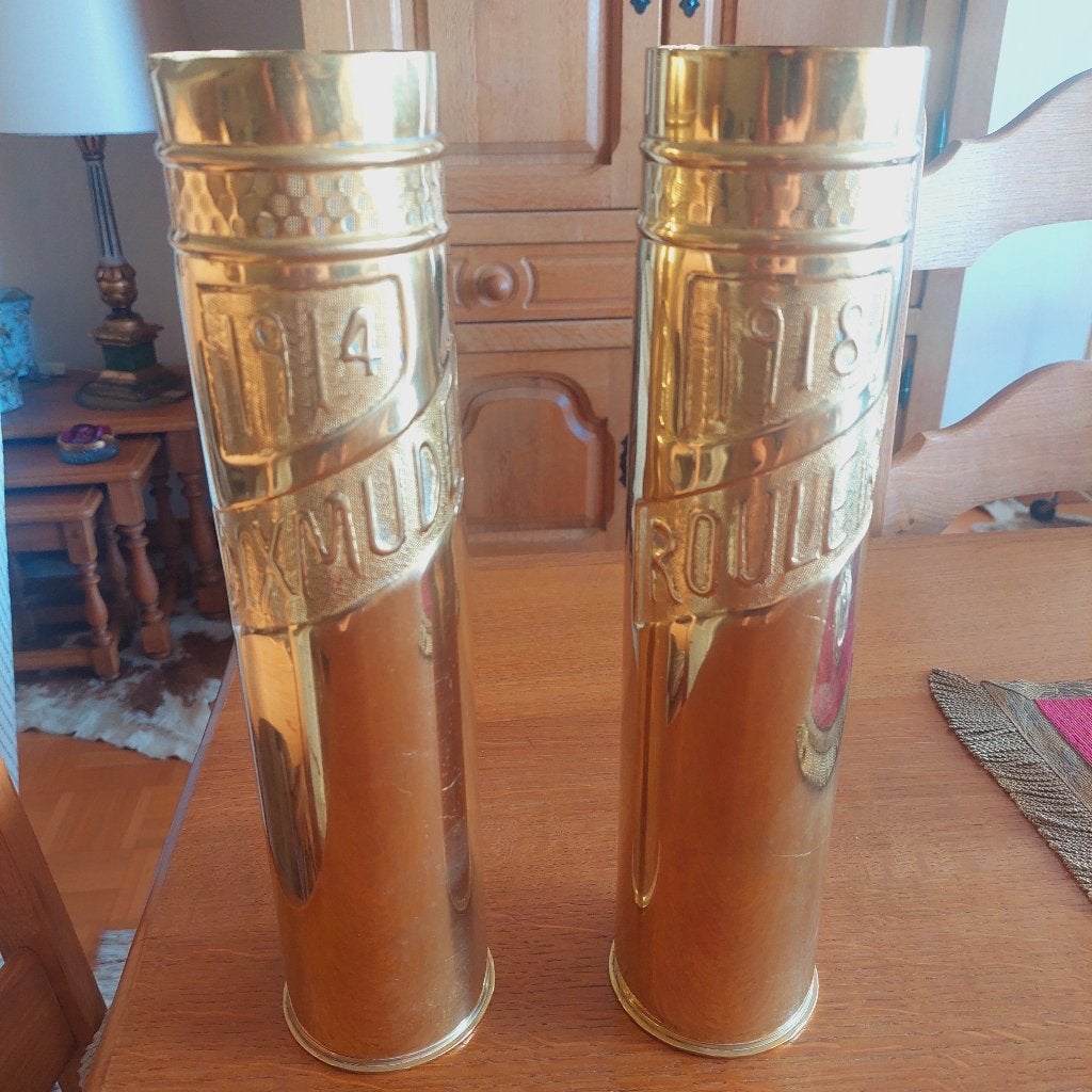 Messing artilleriehulzen 1914-1918 , 4 stuks, Ophalen