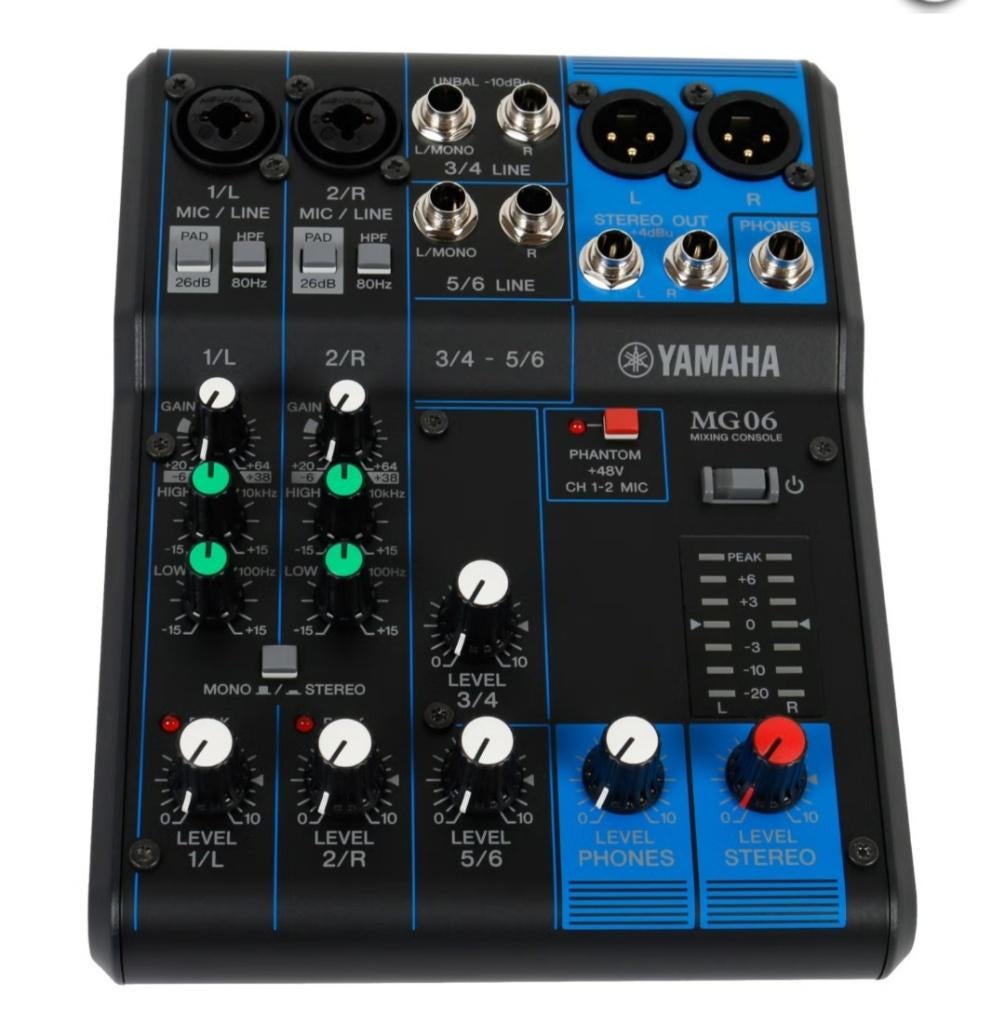 Yamaha MG06 mengpaneel 6-kanaals, Muziek en Instrumenten, Ophalen, Nieuw, 5 tot 10 kanalen