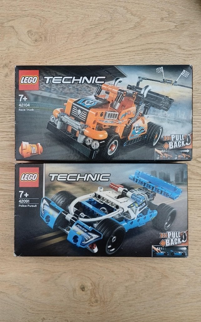 LEGO Technic – Race Truck 42104 + Police Pursuit 42091, Kinderen en Baby's, Speelgoed | Duplo en Lego, Ophalen, Compleet, Lego