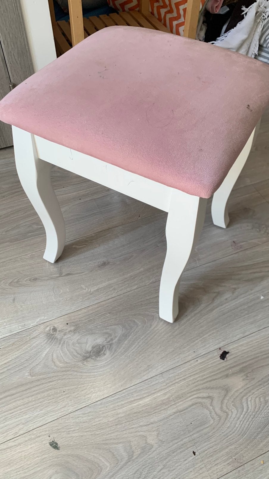 Tabouret enfant rose – Style princesse / chambre d’enfant, Maison & Meubles, Enlèvement, Comme neuf