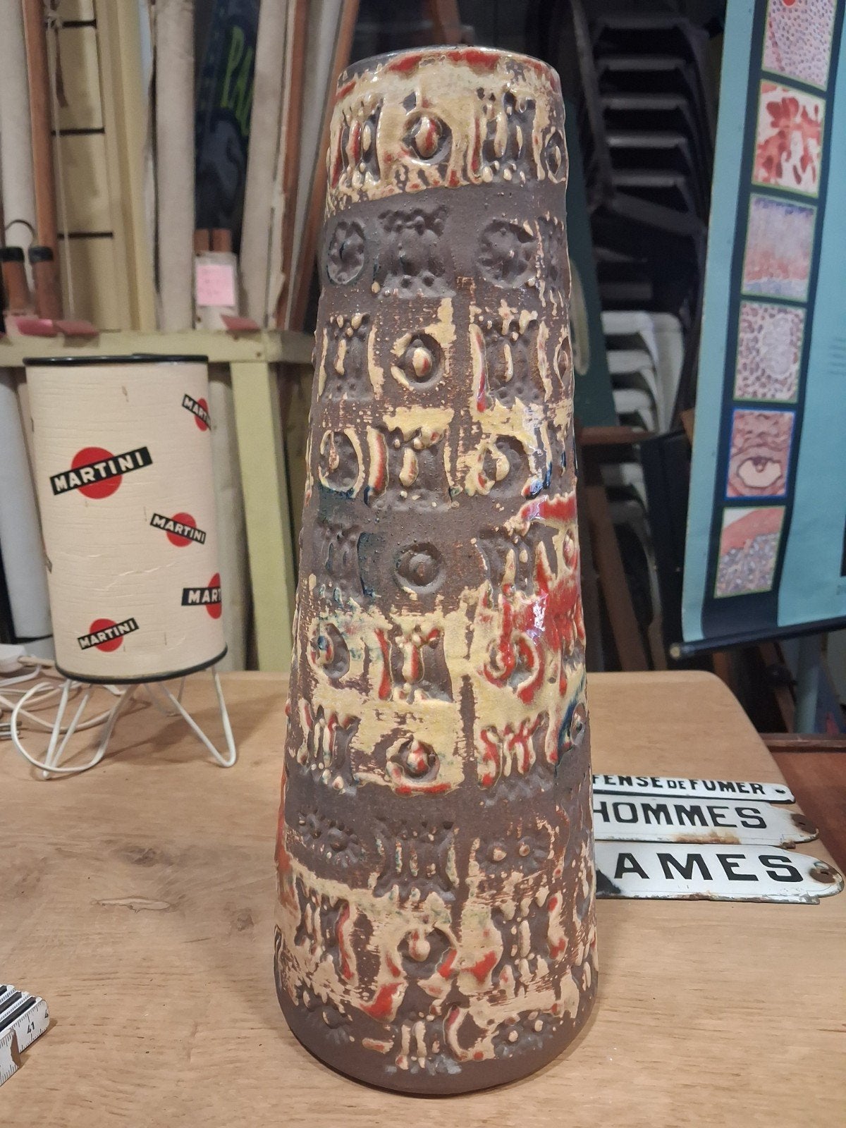 Brutalist Fat Lava vaas Spara Keramik 624-36 Halidan Kutlu, Antiek en Kunst, Ophalen of Verzenden