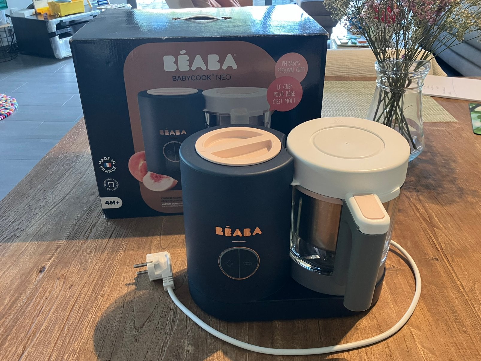 Béaba stoomkoker-mixer babycook neo night blue, Ophalen, Zo goed als nieuw