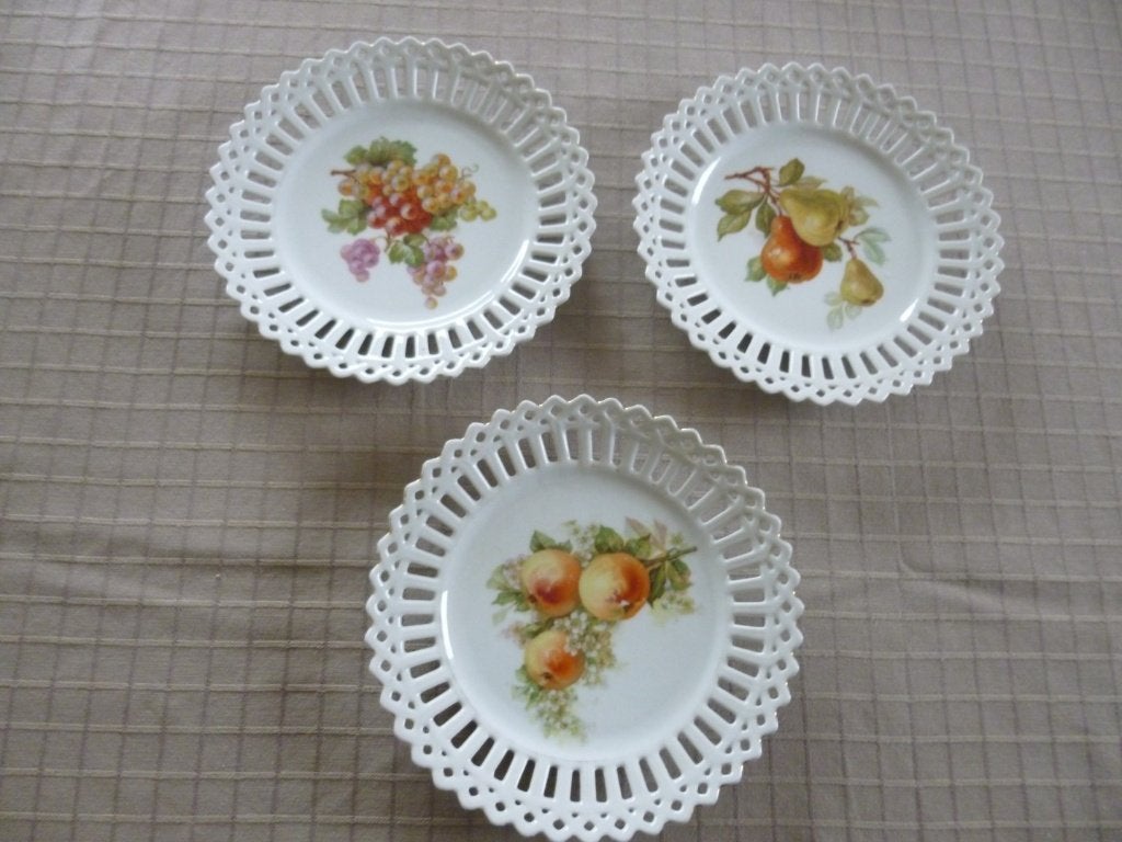 3 oude porseleinen met fruit, Antiek en Kunst, Ophalen of Verzenden