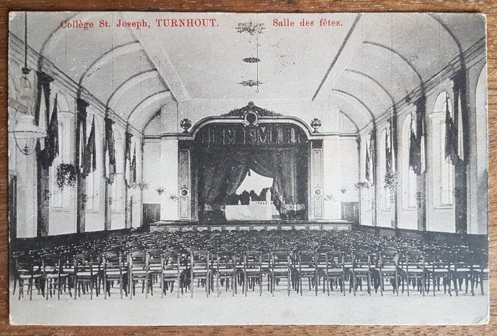 Postkaart Turnhout Collège St. Joseph Salle des fêtes, Enlèvement ou Envoi, Avant 1920, Affranchie, Anvers
