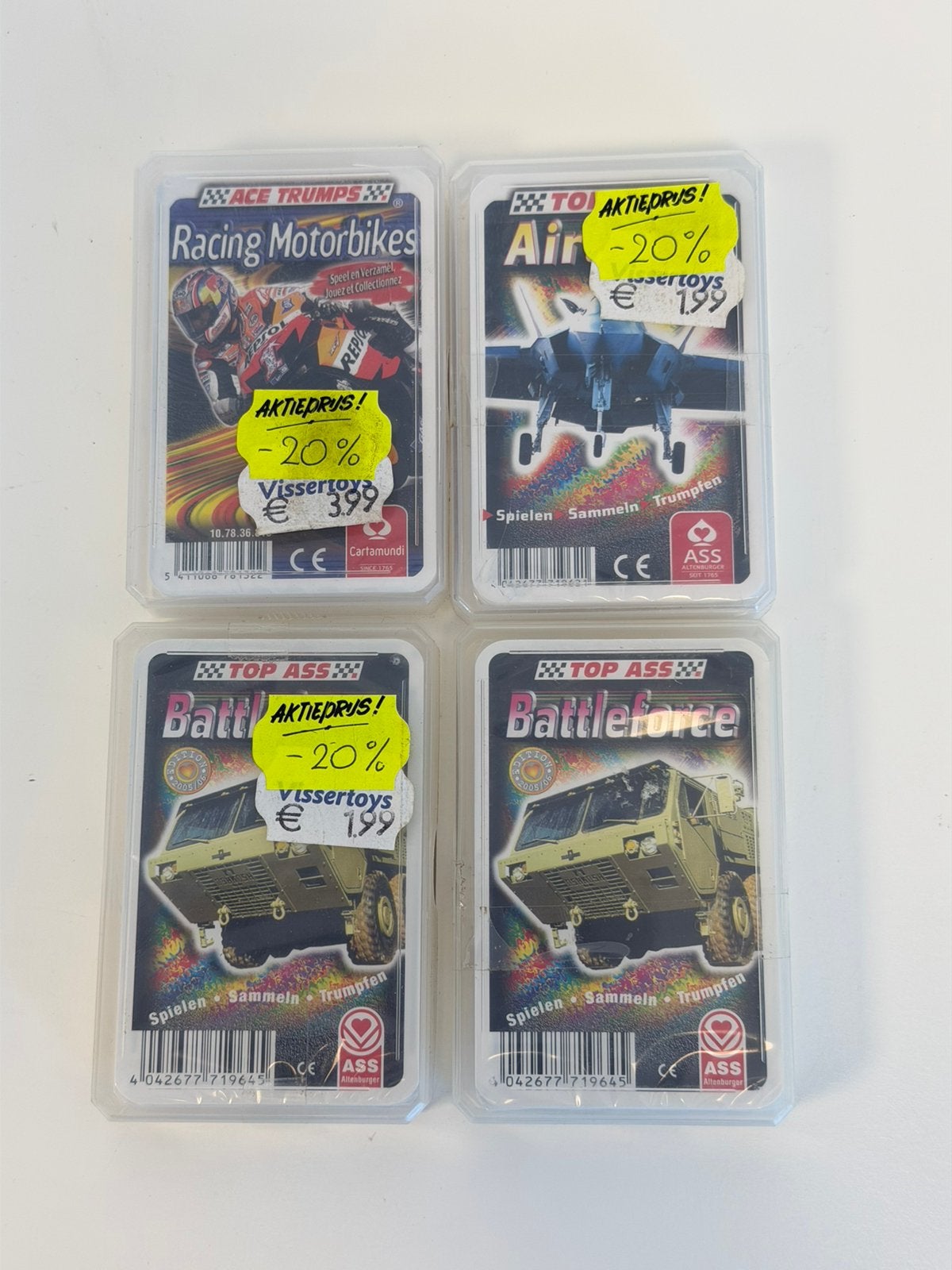 4x Vintage Ace Trumps / Top ASS Troefkaarten Nieuw kaarten, Ophalen of Verzenden, Nieuw