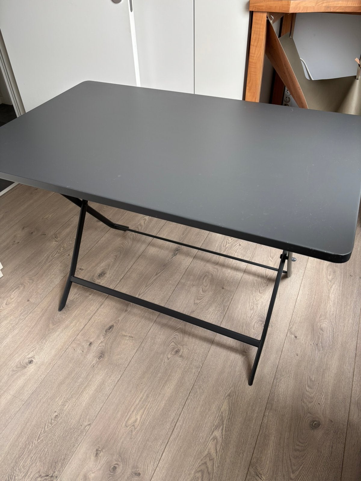 Tuintafel staal in donkergrijs, Ophalen, Gebruikt, Rechthoekig, Overige materialen