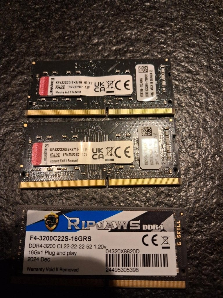 Laptop geheugen Kingston en G.Skill 32GB DDR4 SODIMM, Informatique & Logiciels, Enlèvement, Utilisé, DDR4, Laptop