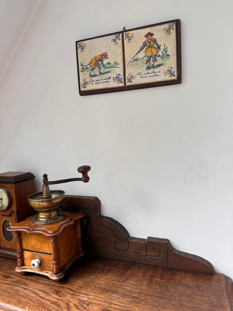 Oud Tegelpaneel met Spreuk - Delft Stijl Wanddecoratie, Ophalen