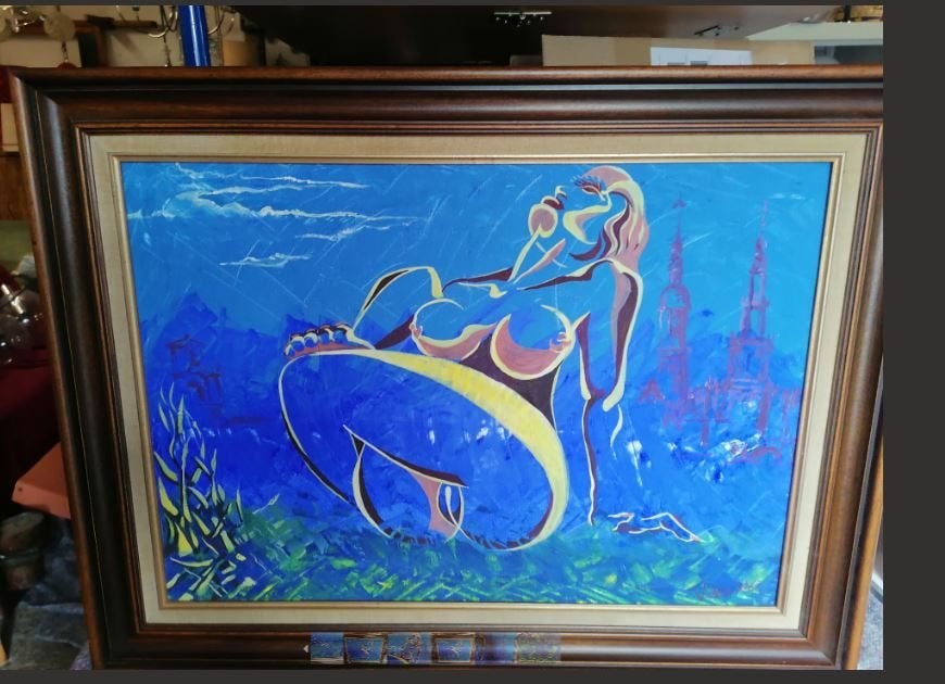 modern naakt canvas stijl   Vassilij 2002 Elbe  Dresden, Ophalen