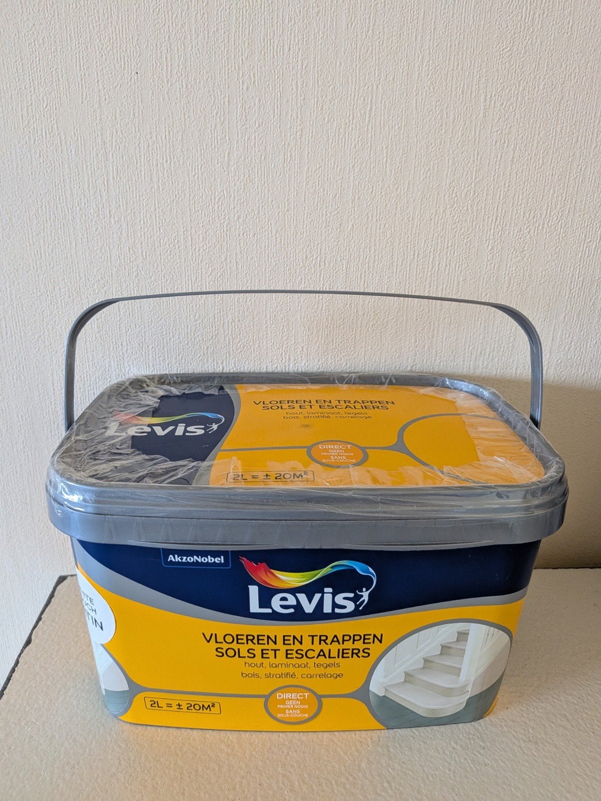 Levis vloer-trap verf 2L (nieuw!), Bricolage & Construction, Peinture, Vernis & Laque, Enlèvement ou Envoi, Blanc, Peinture