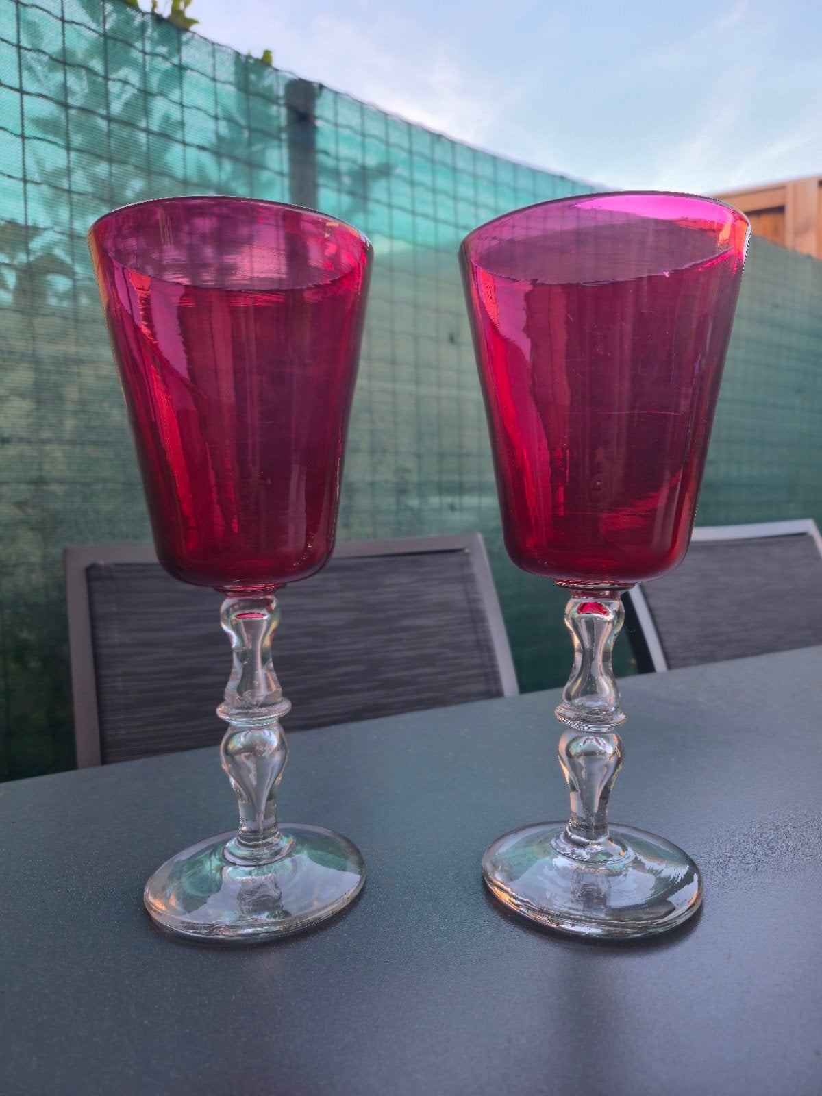 oude rode kristallen verre de herbatte bruidsbekers, Antiquités & Art, Enlèvement