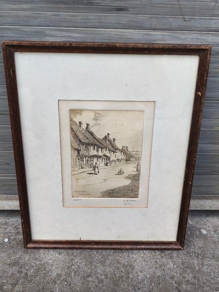 Eau forte signe Fernand giele, Antiek en Kunst, Kunst | Etsen en Gravures, Ophalen of Verzenden