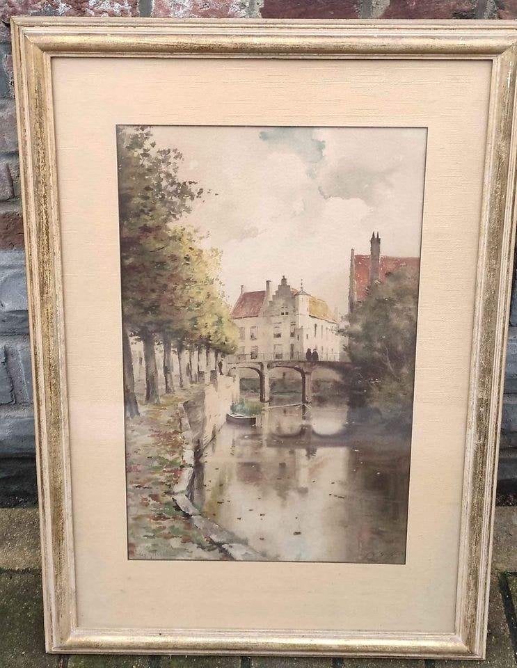 Chromolithographie après gilsous signe j l goffard, Antiquités & Art, Enlèvement ou Envoi, Lithographie