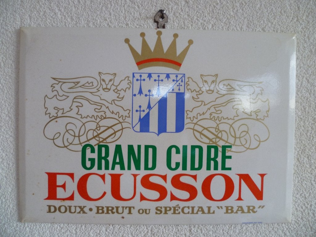D'AFFICHAGE EN GLACOIDE « ECUSSON GRAN CIDRE »ANNÉES 1960, Enlèvement ou Envoi, Utilisé, Panneau publicitaire