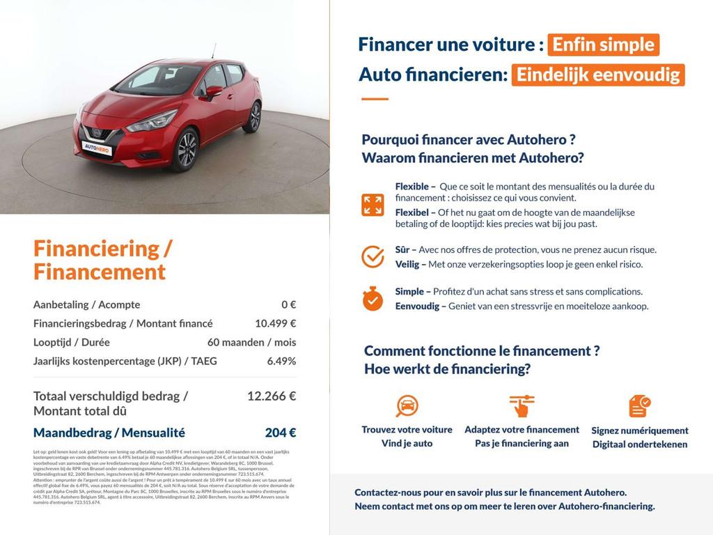 Nissan Micra 1.5 dCi Acenta (bj 2018), Stof, Gebruikt, https://public.car-pass.be/vhr/7b664f07-35b1-4bd6-b660-a62b7aa175fc, Micra