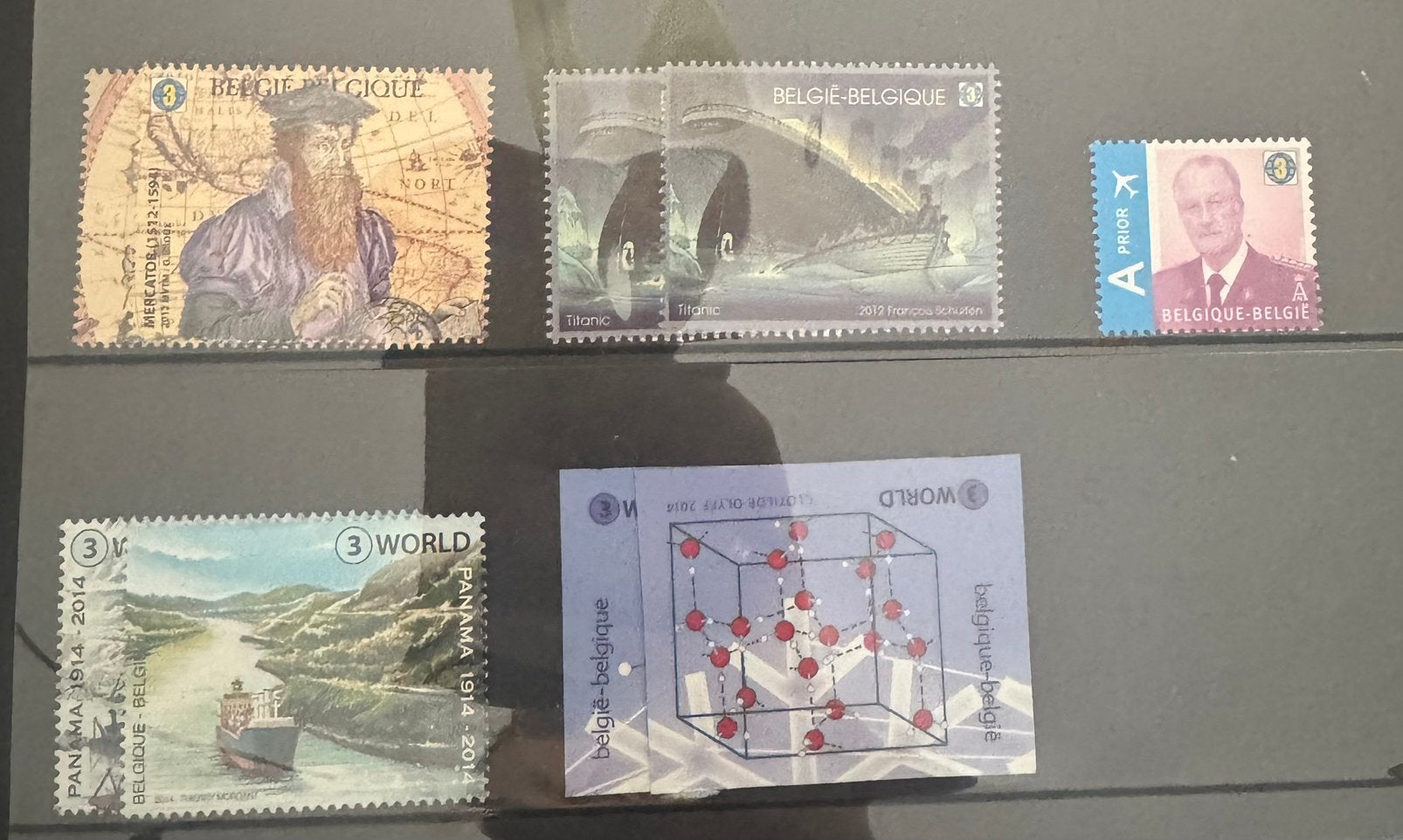 Timbres Belgique : 9 timbres valeur 3 WORLD, Enlèvement ou Envoi