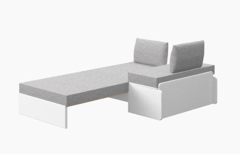Module canapé-lit Flexa 77x180cm, Gris, Une personne, Utilisé, 190 cm ou moins