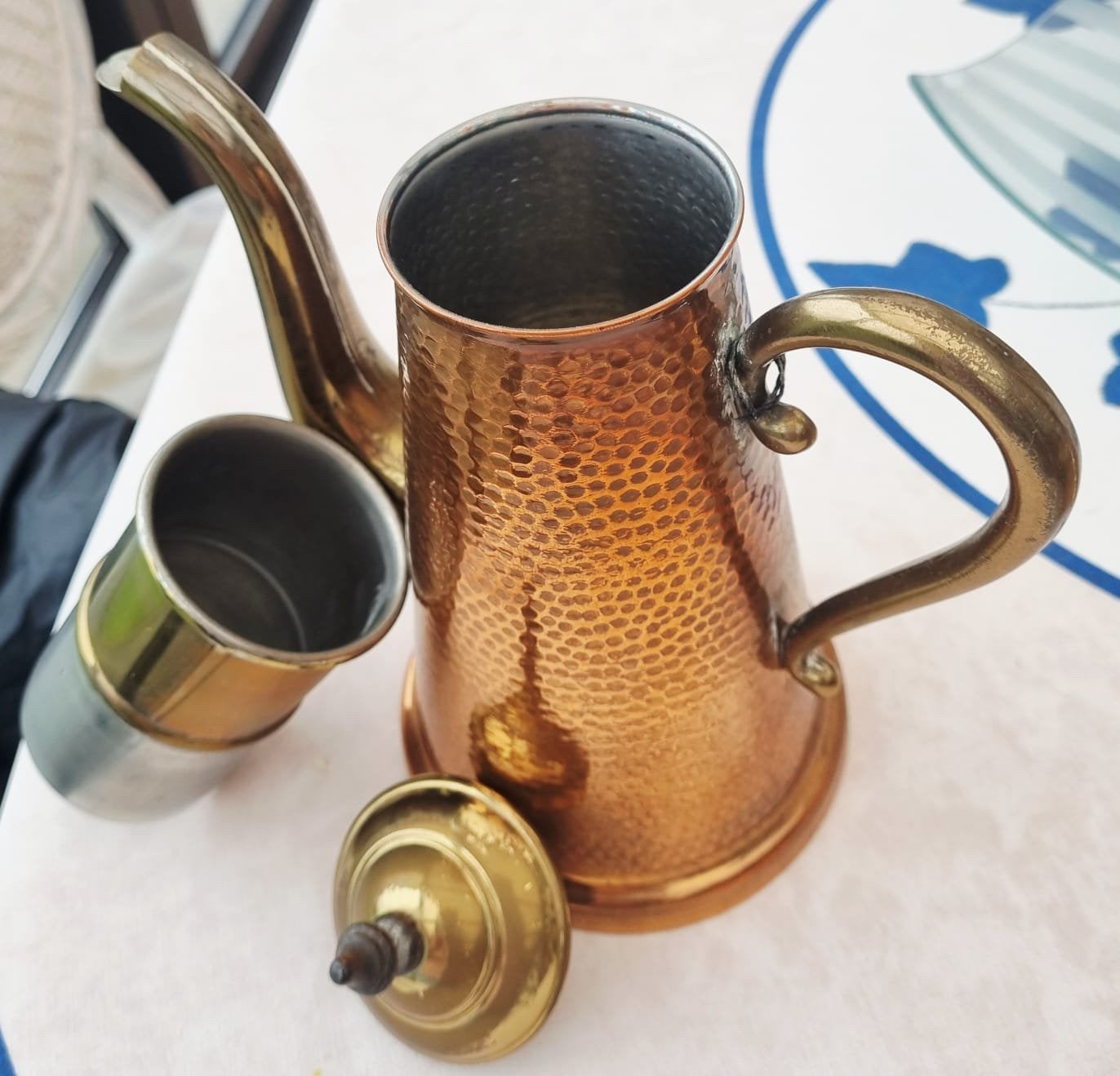 Vintage koperen koffiepot, Ophalen