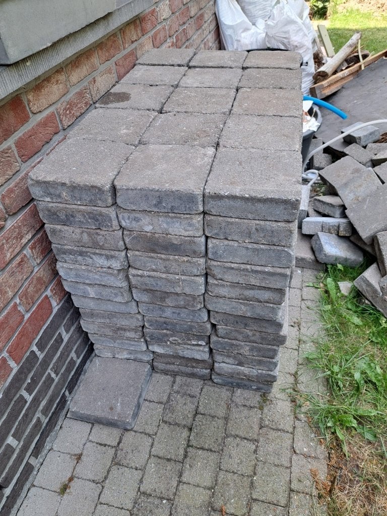 181 betonklinkers 20x20 cm (7,24 m²), Tuin en Terras, Ophalen, Gebruikt