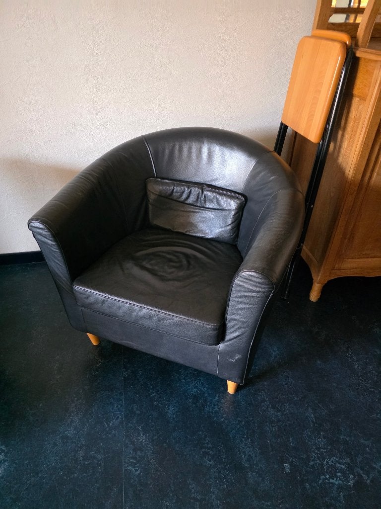 fauteuil cuir ikea, Maison & Meubles, Fauteuils, Moins de 75 cm, Enlèvement, Utilisé, 50 à 75 cm