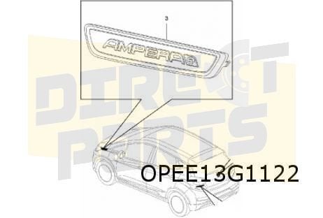 Opel Ampera-e embleem tekst ''Ampera-e'' zijkant R Origineel, Auto-onderdelen, -, Verzenden, -, Opel