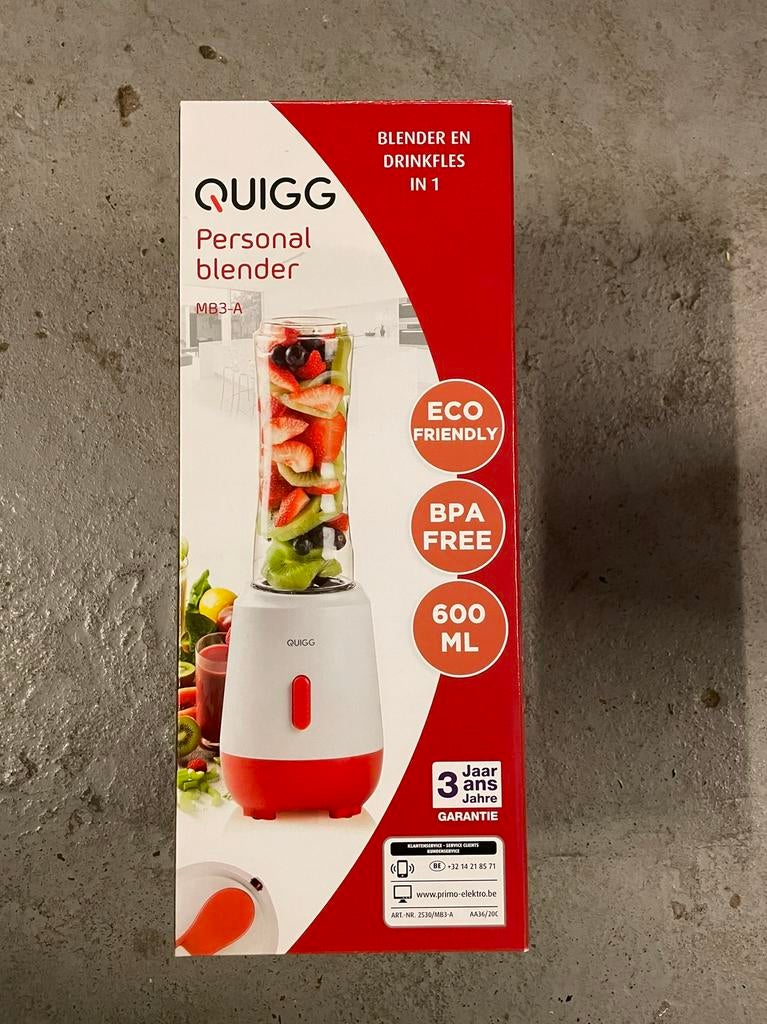 Quigg personal blender 600 ML (Nieuw), Elektronische apparatuur, Blenders, Ophalen, Nieuw, Blender to go