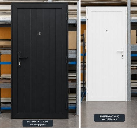 NIEUW!! PVC deur met paneel, Doe-het-zelf en Bouw, Kunststof, 80 tot 100 cm, Nieuw, Ophalen of Verzenden