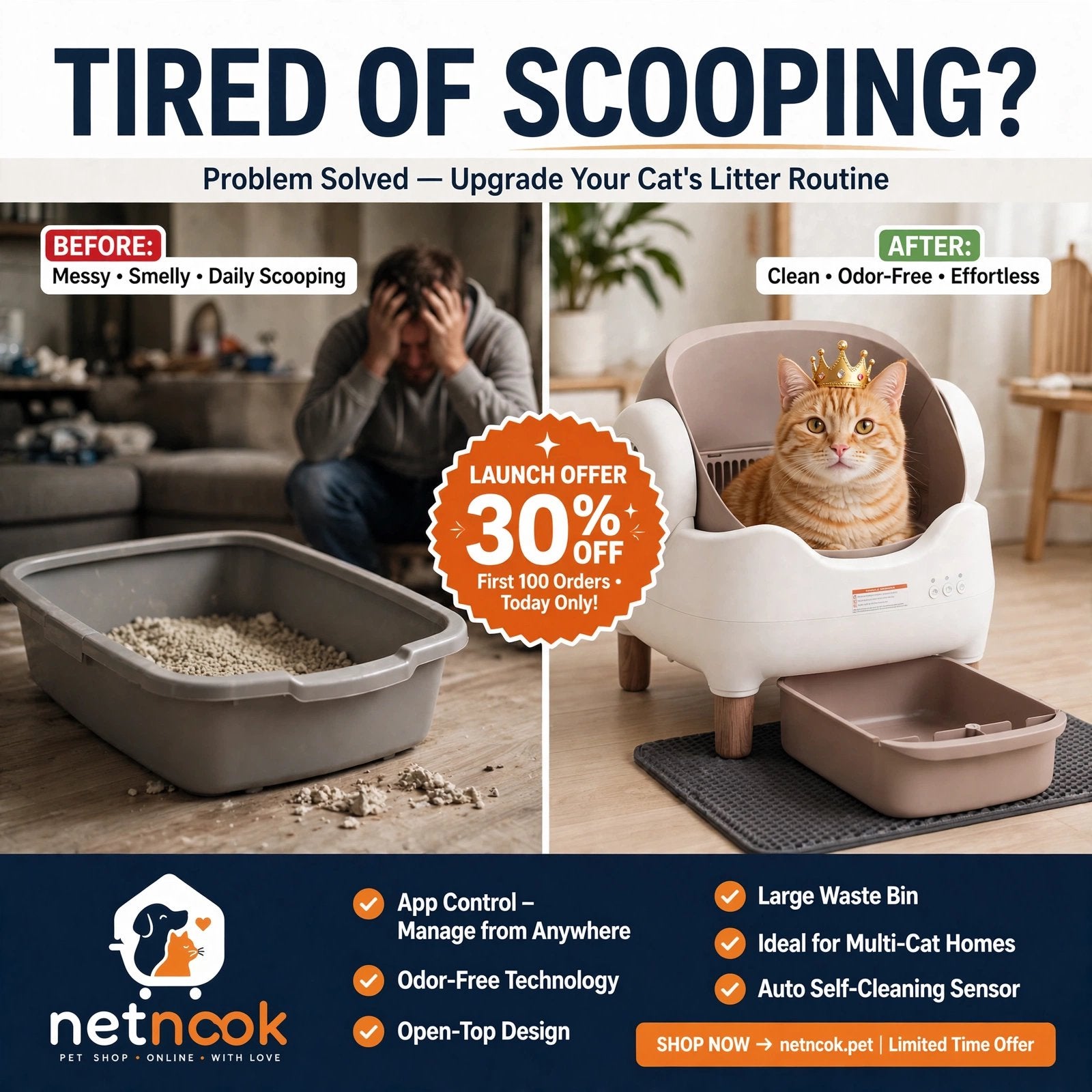 Self Cleaning Automatic Cat Litter Box, Dieren en Toebehoren, Verzenden, Nieuw