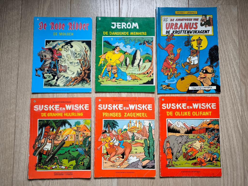 Lotje Suske-Wiske,Urbanus,Jerom,Rode Ridder, Meerdere stripboeken, Ophalen, Gelezen, Diverse Auteurs