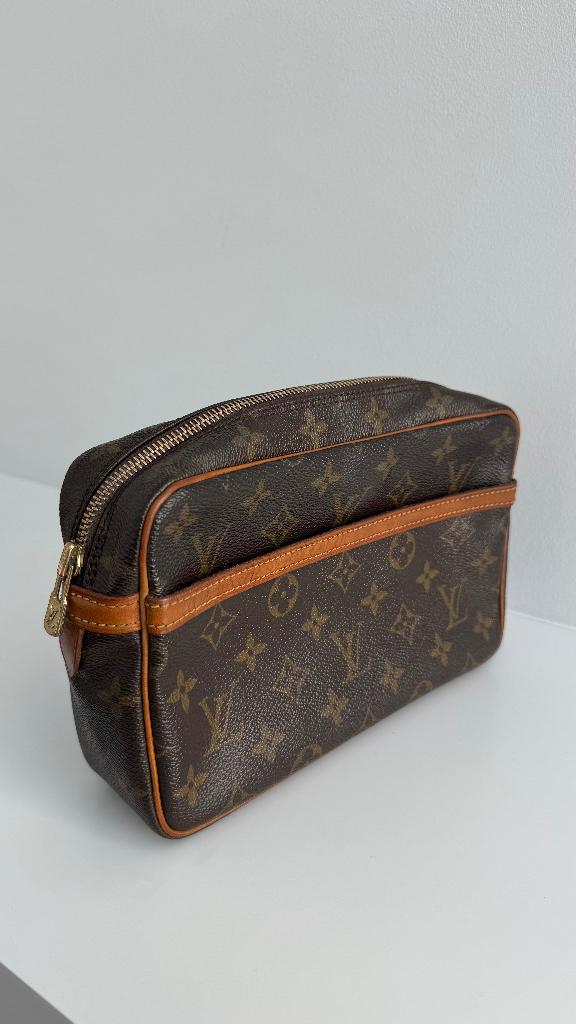 Vintage Louis Vuitton Compiegne 23 Clutch Pouch, Ophalen of Verzenden, Gebruikt, Bruin, Overige typen
