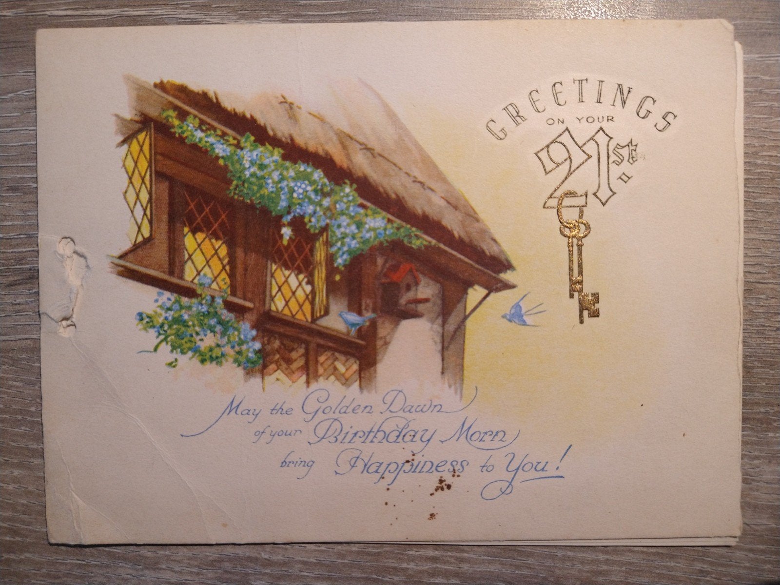 verjaardagskaart Engeland, Verzamelen, Postkaarten | Themakaarten, Ophalen of Verzenden, 1940 tot 1960, Ongelopen, Feest(dag)