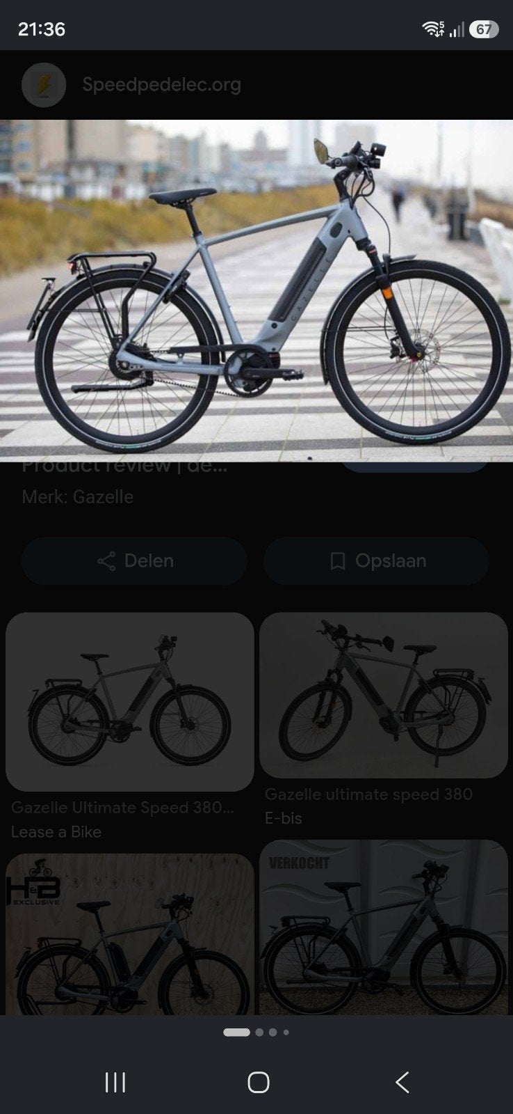 Gazelle te koop voor onderdelen, Fietsen en Brommers, Elektrische fietsen, Ophalen, Gazelle