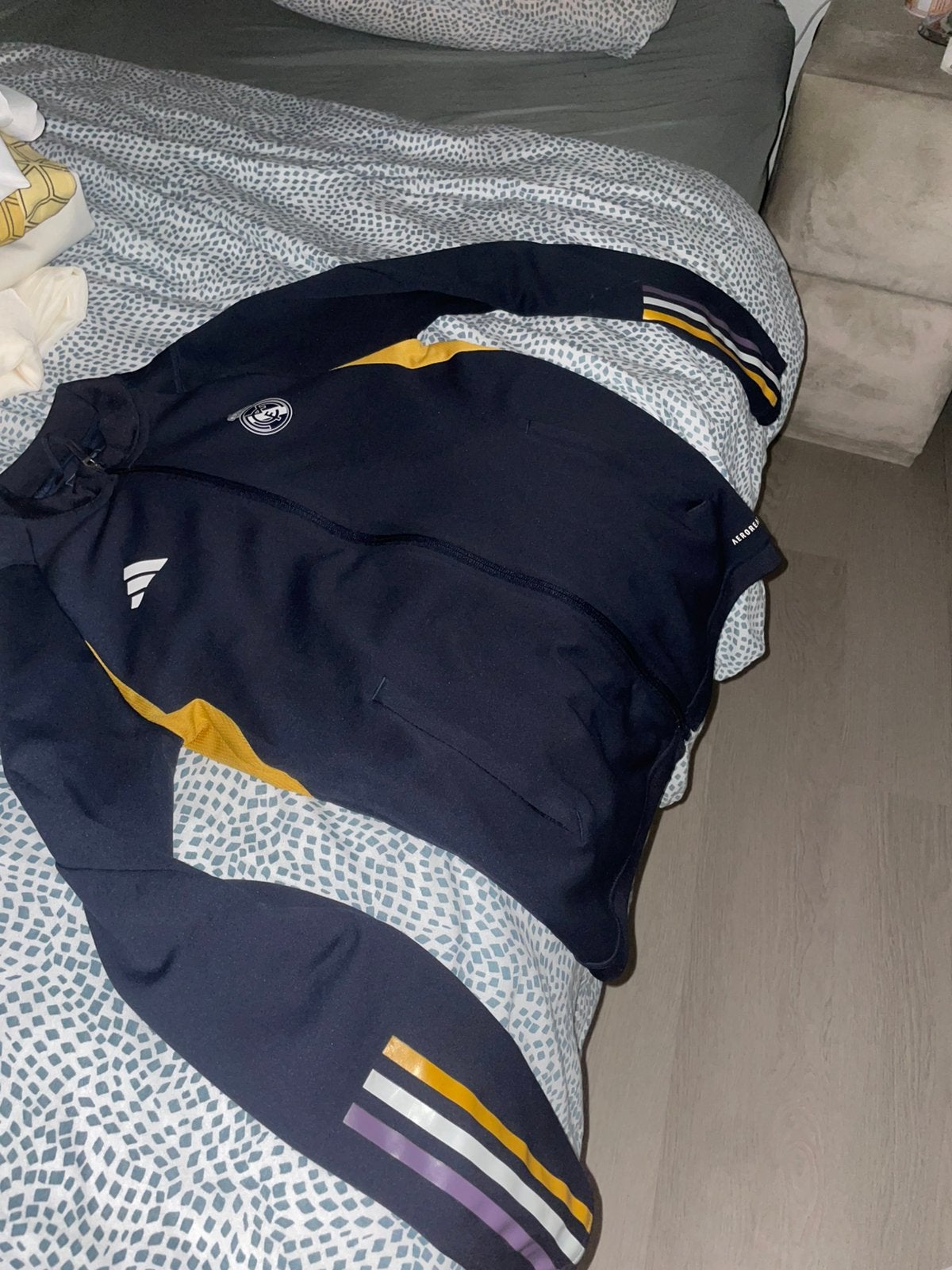 Adidas trainingvest blauw geel maat M, Kleding | Heren, T-shirts, Ophalen, Zo goed als nieuw, Maat 48/50 (M), Blauw