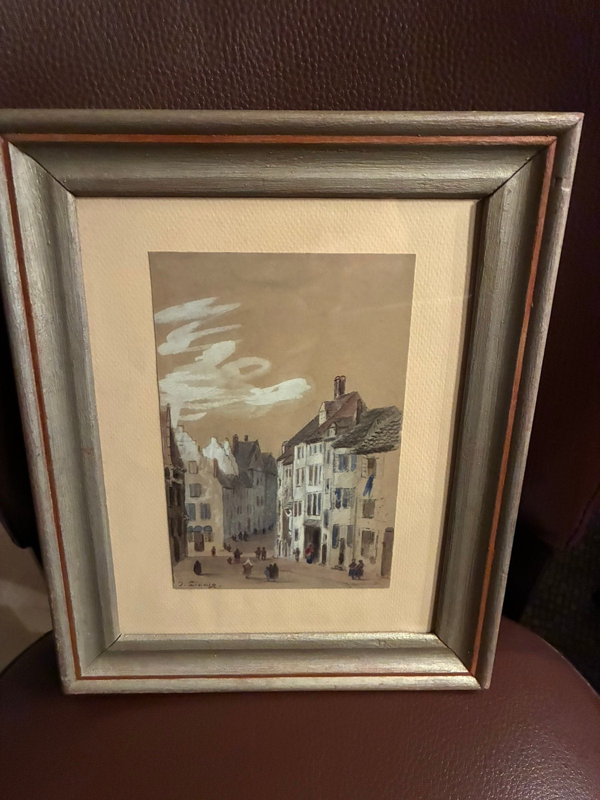 19 eeuwse aquarelle  Jozef Linnig, Ophalen of Verzenden