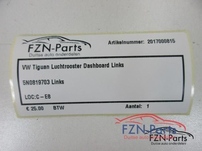 Luchtrooster Dashboard Volkswagen Tiguan (22735887), Ophalen of Verzenden, Gebruikt