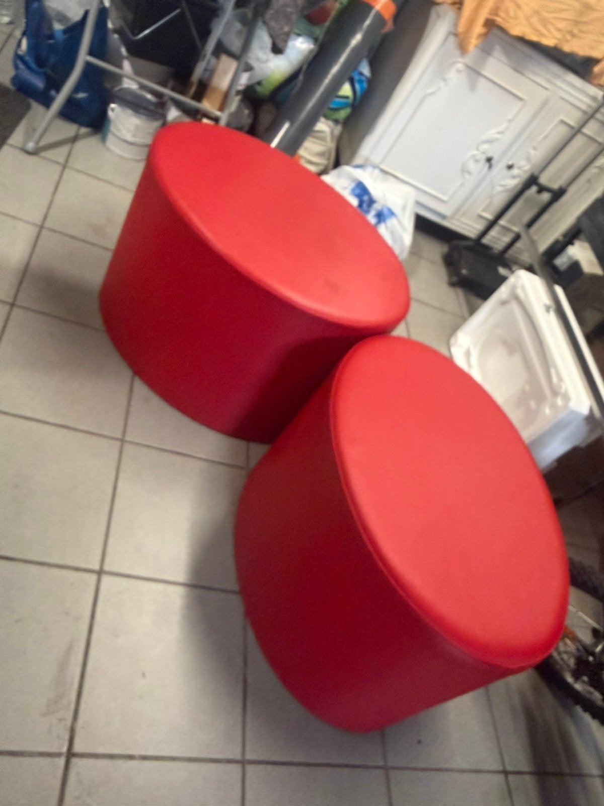 Pouf oval, Enlèvement ou Envoi, Utilisé, Ovale, Autres matériaux