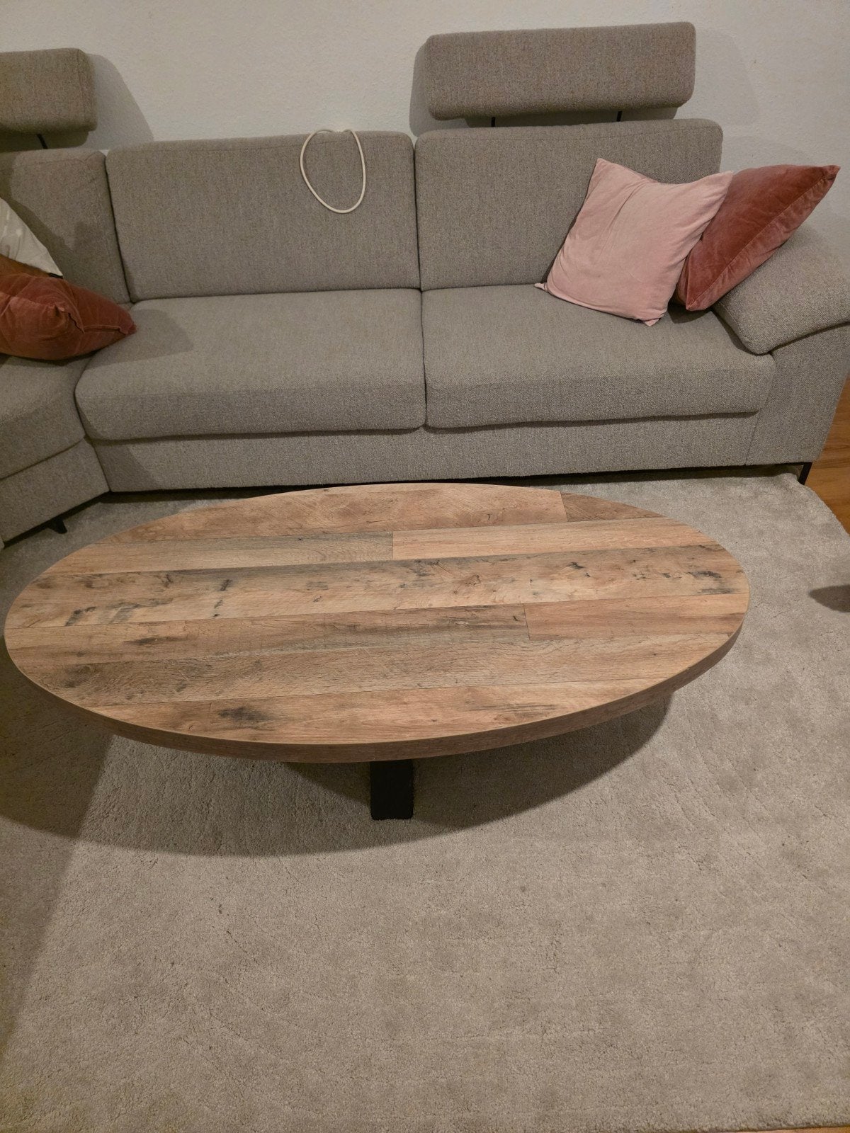 Ovale salontafel van 134 cm, Huis en Inrichting, Tafels | Salontafels, Ophalen of Verzenden, Ovaal, Metaal