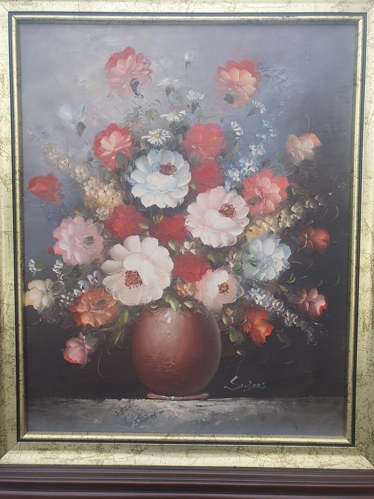 Zeer mooi schilderij van de Belgische schilder E. Sanders, Enlèvement