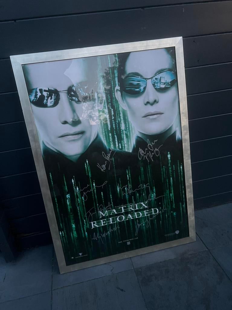 The Matrix reloaded kader met gesigneerde cast & crew poster, Ophalen, Zo goed als nieuw